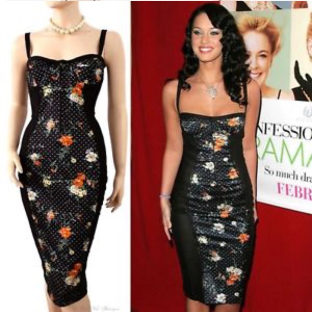 Dolce & Gabbana Sheer Panel Floral dress